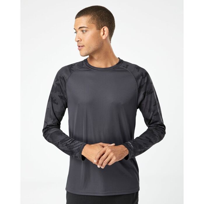 Unisex Cayman Performance Camo Colorblocked Long Sleeve T-Shirt Thumbnail