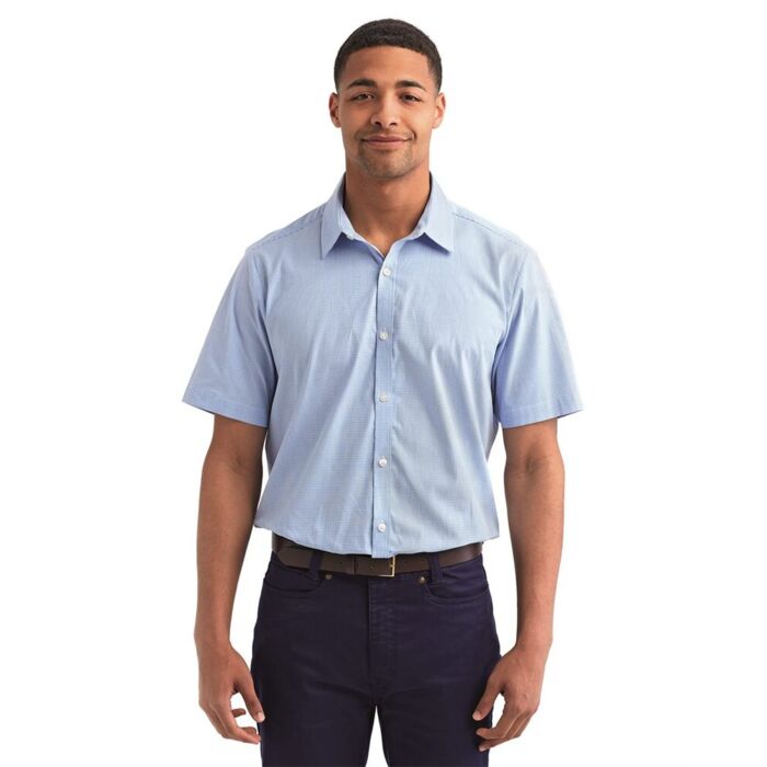 Men's Microcheck Gingham Cotton Shirt Thumbnail